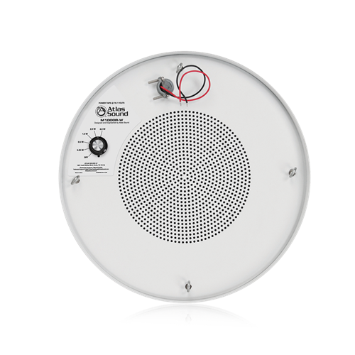 M1000R-W 8" SOUND MASKING SPEAKER WITH 70V-4W TRANSFORMER AND ROUND ENCLOSURE (WHITE)