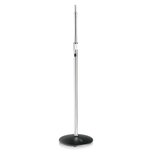 MS20(AS) HEAVY DUTY MIC STAND / BLACK ROUND 12" BASE / CHROME TUBE EXTENDS FROM 37-66" WITH AIR SUSPENSION