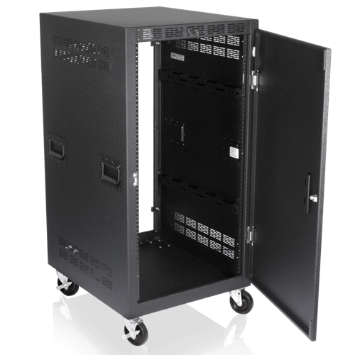 RX21-25 25" DEEP, 14RU MOBILE EQUIPMENT RACK INCLUDES: CASTERS, & SIDE HANDLES
