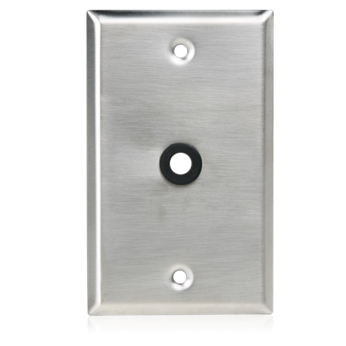 SG-38GH SINGLE GANG STAINLESS STEEL PLATE; 3/8” HOLE & GROMMET
