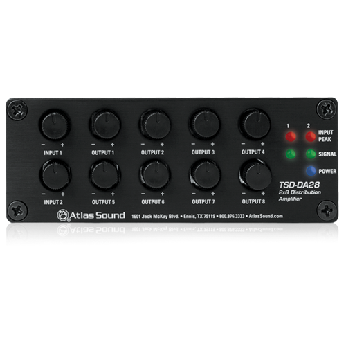 TSD-DA28 2 X 8 DISTRIBUTION AMPLIFIER (80MA DRAW EA)-2 BALANCED LINE INS WITH 8 ISOLATED BALANCED LINE OUTS