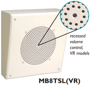 MB8TSLVR 8" METAL BOX SPEAKER 4W 70/25 V,  SLANT ,WITH VOLUME CONTROL