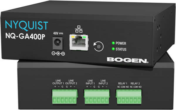 NQ-GA400P NYQUIST 2-CHANNEL AOIP GATEWAY, TWO BALANCED LINE-LEVEL INPUTS & TWO LINE-LEVEL OUTPUTS