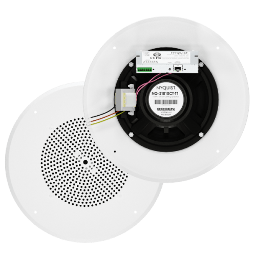 NQ-S1810CT-T1 VOIP CEILING SPEAKER, 25V/70V SPEAKERS, TWO-WAY INTERCOM VIA MEMS MICROPHONE