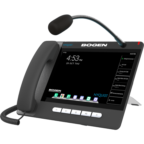 NQ-ZPMS NYQUIST ZONE PAGING MICROPHONE STATION, 10.1" COLOR TOUCH SCREEN, GOOSENECK MICROPHONE