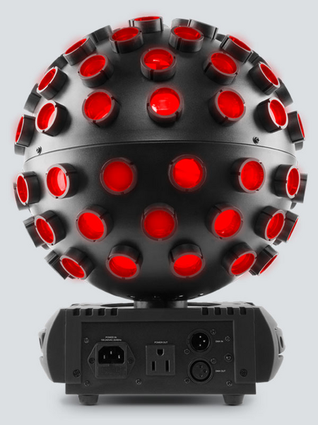 ROTOSPHEREHP MIRROR BALL SIMULATOR, HIGH POWER QUAD-COLOR LEDS, 3 LED ZONES