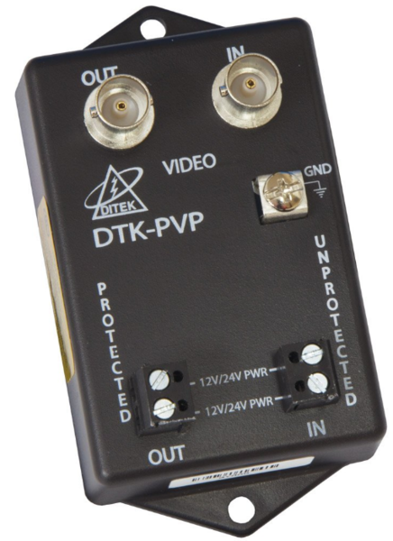 DTK-PVP27B(DIT) FIXED CAMERA PROTECTION, 12/24VDC POWER - BNC COAX VIDEO IN/OUT, 2.8V CLAMP SUPPORTS HD-CVI, AHD,