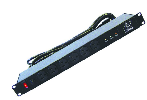 DTK-RMAC12 12 OUTLET 1U, RACK MOUNT SURGE PROTECTOR, 15' CORD