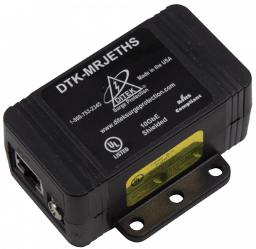 DTK-MRJETHS SINGLE CHANNEL - ETHERNET SHIELDED RJ45 IN/OUT MODULAR JACK - CAT5E