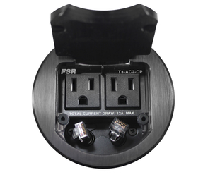 T3-AC2CP-BLK 2 A/C AND 2 DATA CABLE PULL - PLUG - ROUND - BLACK