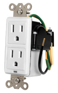 MIW-SURGE-1G 15A IN-WALL DUPLEX, 2 OUTLETS, W/ SURGE PROTECTION