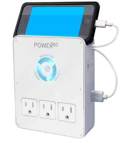 P360-DOCK POWER360 6 OUTLET WALL TAP/CHARGING STATION