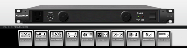 PL-8C 15A CLASSIC SERIES ADVANCED POWER CONDITIONER WITH LIGHTS, 9 OUTLETS, 1RU, 10' CORD