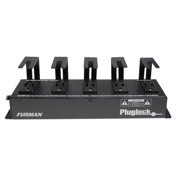 PLUGLOCK PLUGLOCK, 12 AMP POWER DISTRIBUTION STRIP (NO SURGE PROTECTION), 5 SPACED OUTLETS, BRACKETS