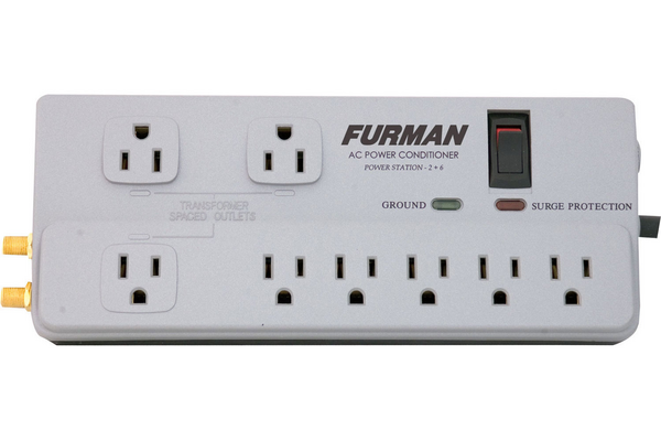 PST-2+6 15 AMP AC STRIP 8 OUTLETS, PLASTIC CHASSIS, 8 FOOT CORD, UL1449 STANDARD SURGE PROTECTION