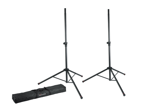 GFW-SPK-2000SET A PAIR OF FRAMEWORKS GFW-SPK-2000 LIGHTWEIGHT ALUMINUM SPEAKER STANDS WITH CARRY BAG