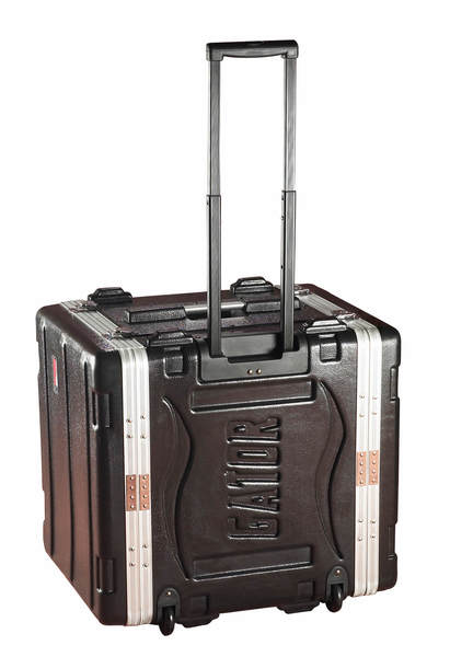 GRR-10L 10RU MOLDED PE RACK CASE; FRONT, REAR RAILS 19" DEEP; LOCKING, PULL HANDLE, RECESSED WHEELS