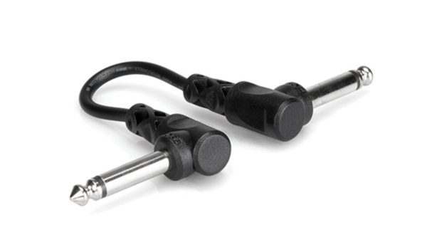 CFS-106 GUITAR PATCH CABLE, MOLDED RIGHT-ANGLE TO SAME, 6 IN