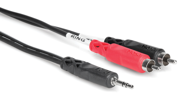 CMR-203 STEREO BREAKOUT, 3.5 MM TRS TO DUAL RCA, 3 FT