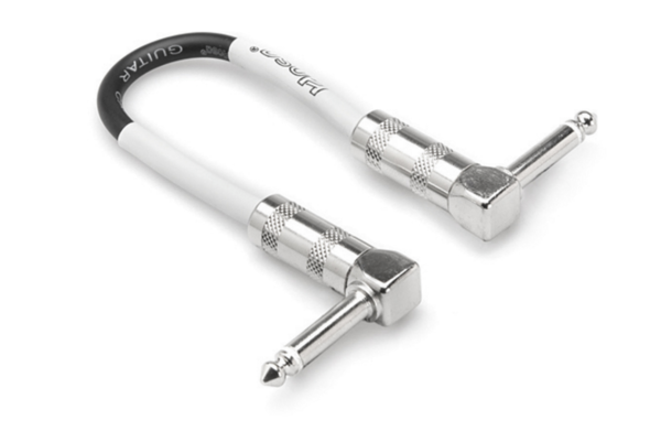 CPE-411 GUITAR PATCH CABLE, HOSA 1/4" TS MALE RIGHT-ANGLE TO SAME, VARIOUS LENGTHS