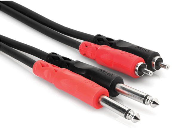 CPR-202 STEREO INTERCONNECT, DUAL 1/4 IN TS TO DUAL RCA, 2 M