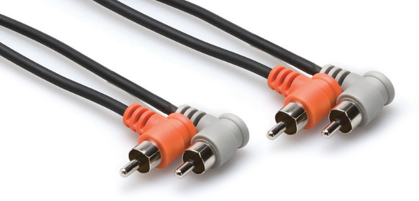 CRA-201RR STEREO INTERCONNECT, DUAL RIGHT-ANGLE RCA TO SAME, 1 M