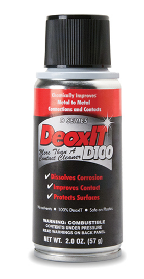 D100S-2 CAIG DEOXIT CONTACT CLEANER, 100% SPRAY, 2 OZ