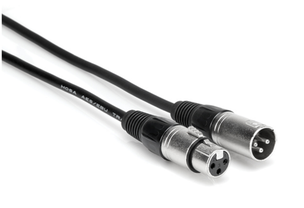 EBU-003 AES/EBU CABLE, HOSA XLR3F TO XLR3M, 3 FT