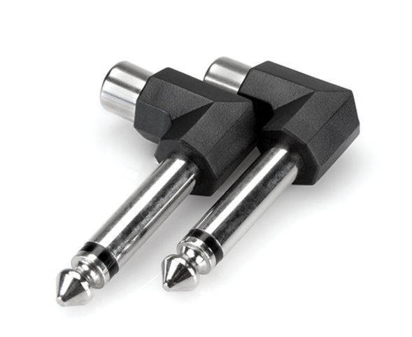 GPR-123 RIGHT-ANGLE ADAPTORS, RCA TO 1/4 IN TS, 2 PC