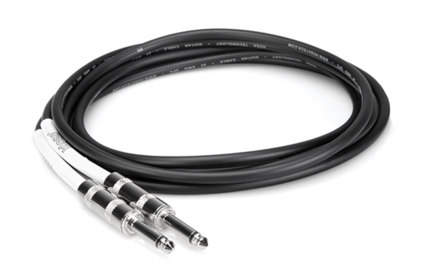 GTR-220 GUITAR / INSTRUMENT CABLE, HOSA STRAIGHT ¼ TS JACK TO SAME, 20 FT