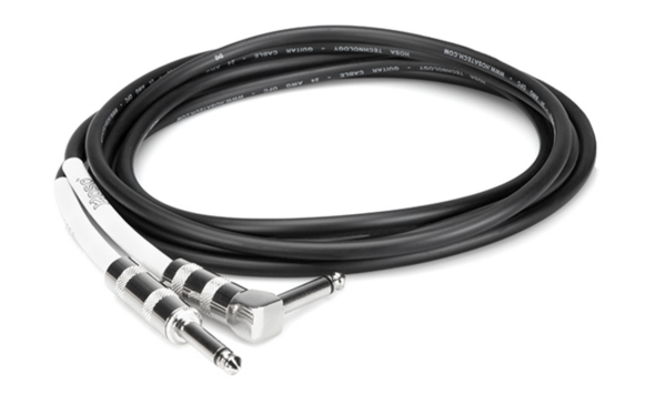 GTR-210R GUITAR CABLE, HOSA STRAIGHT TO RIGHT-ANGLE, 10 FT