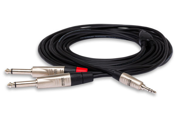 HMP-006Y PRO STEREO BREAKOUT, REAN 3.5 MM TRS TO DUAL 1/4 IN TS, 6 FT