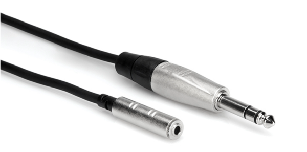 HXMS-025 PRO HEADPHONE ADAPTOR CABLE, REAN 3.5 MM TRS TO 1/4 IN TRS, 25 FT