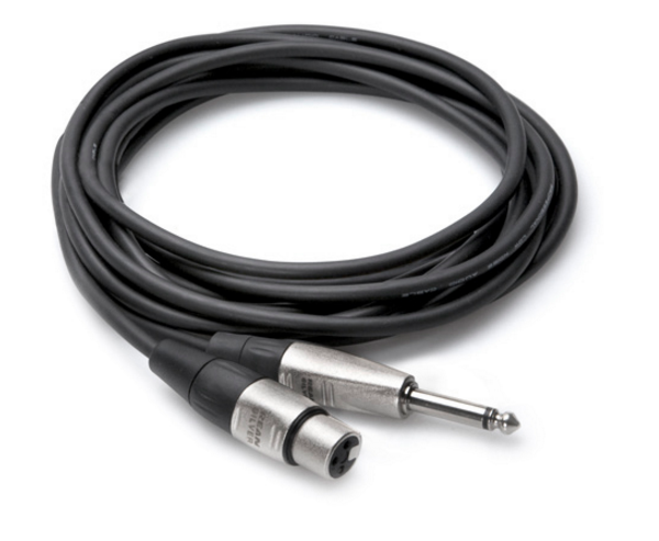 HXP-015 PRO UNBALANCED INTERCONNECT, REAN XLR3F TO 1/4 IN TS, 15 FT