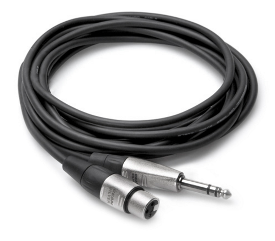 HXS-005 PRO BALANCED INTERCONNECT, REAN XLR3F TO 1/4 IN TRS, 5 FT