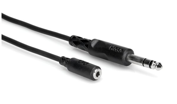 MHE-325 HEADPHONE ADAPTOR CABLE, 3.5 MM TRS TO 1/4 IN TRS, 25 FT