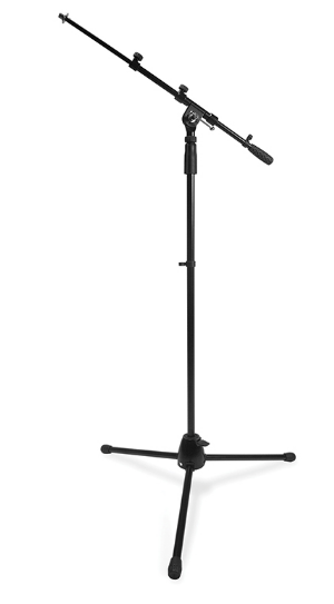 MSB-521BK MICROPHONE STAND TRIPOD BASE BLACK  INCLUDES TELESCOPING BOOM, HEIGHT 43" - 72" , BOOM 20" - 36"