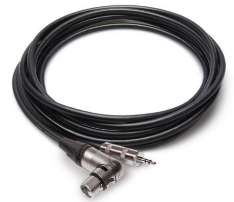 MXM-001.5RS CAMCORDER MICROPHONE CABLE, NEUTRIK RIGHT-ANGLE XLR3F TO HOSA 3.5 MM TRS, 1.5 FT