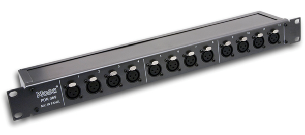 PDR-369 PATCH BAY, 12-POINT, DE-NORMALLED, XLR3F TO XLR3M