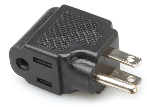 PWA-486 RIGHT-ANGLE POWER ADAPTOR, NEMA 5-15R TO NEMA 5-15P