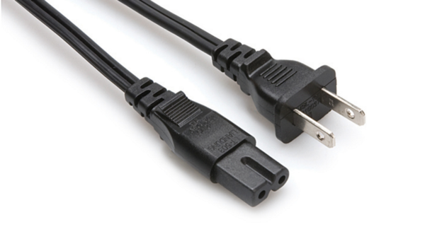 PWP-461 POWER CORD, IEC C7 POLARIZED TO NEMA 1-15P, 8 FT
