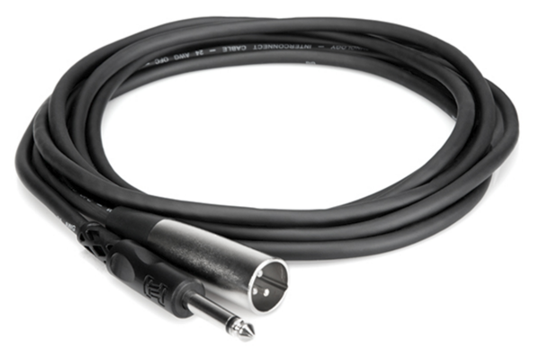 PXM-105 UNBALANCED INTERCONNECT, 1/4 IN TS TO XLR3M, 5 FT