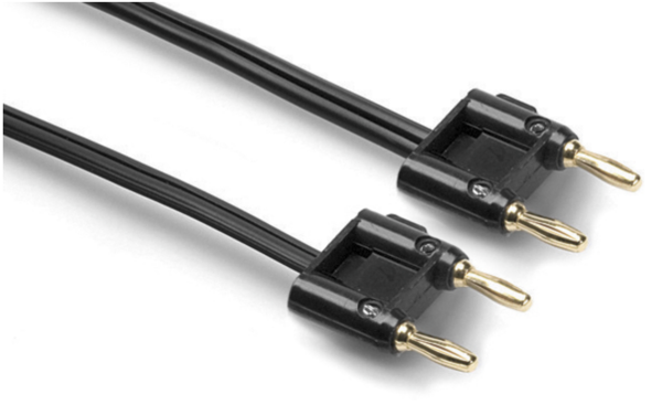 SKZ-610BB SPEAKER CABLE, HOSA DUAL BANANA TO SAME, BLACK ZIP, 10 FT