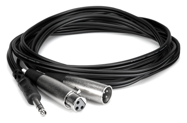 SRC-204 INSERT CABLE, 1/4 IN TRS TO XLR3M AND XLR3F, 4 M