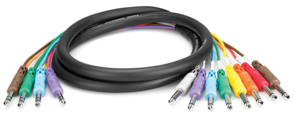 STP-802 INSERT SNAKE, 1/4 IN TRS TO DUAL 1/4 IN TS, 2 M
