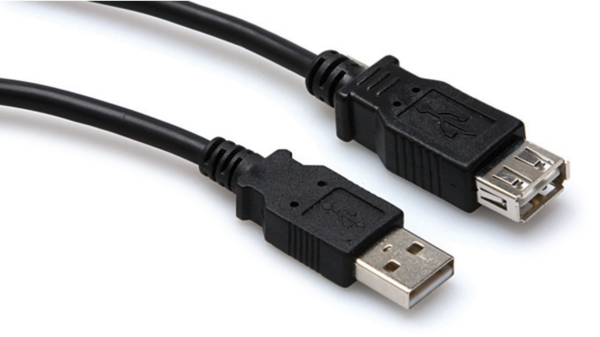 USB-205AF HIGH SPEED USB EXTENSION CABLE, TYPE A TO TYPE A, 5 FT