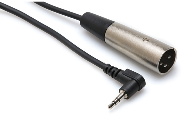 XVM-105M CAMCORDER MICROPHONE CABLE, RIGHT-ANGLE 3.5 MM TRS TO XLR3M, 5 FT