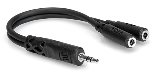 YMM-232 Y CABLE, 3.5 MM TRS TO DUAL 3.5 MM TRSF