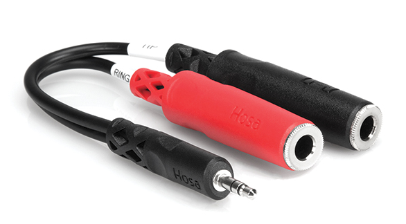 YMP-137 STEREO BREAKOUT, 3.5 MM TRS TO DUAL 1/4 IN TSF