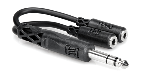 YMP-234 Y CABLE, 1/4 IN TRS TO DUAL 3.5 MM TRSF
